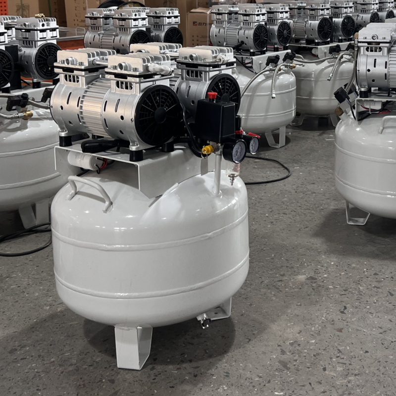 Silent Piston 2HP Oil Free Air Compressor 8bar  270 L/min W/ 50L Steel Tank